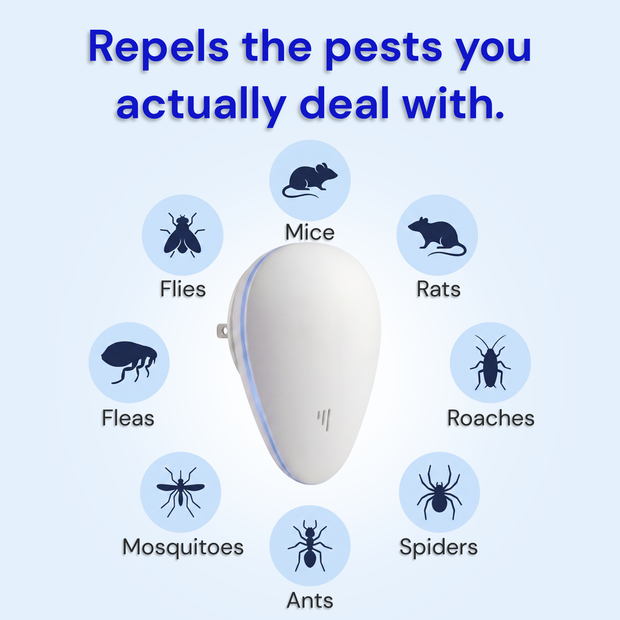 Pests Repela repels: mice, rats, roaches, spiders, ants, mosquitoes, fleas, flies